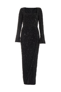 Maxi Vestido Negro de Lentejuelas