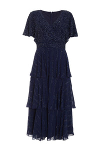 Vestido Midi Volantes Azul