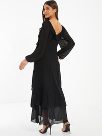 Vestido midi negro