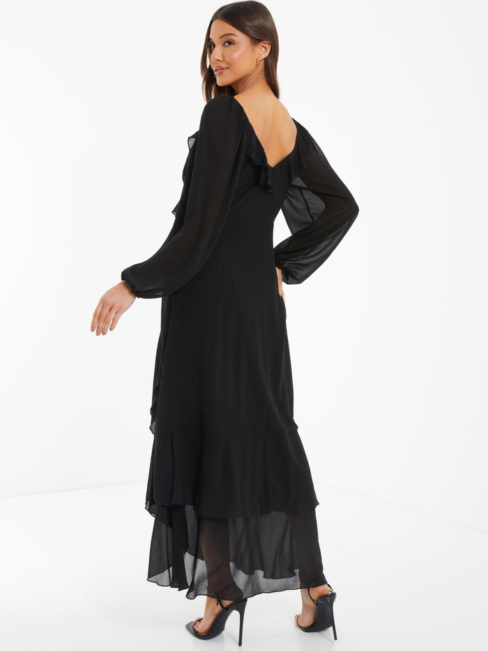 Vestido midi negro