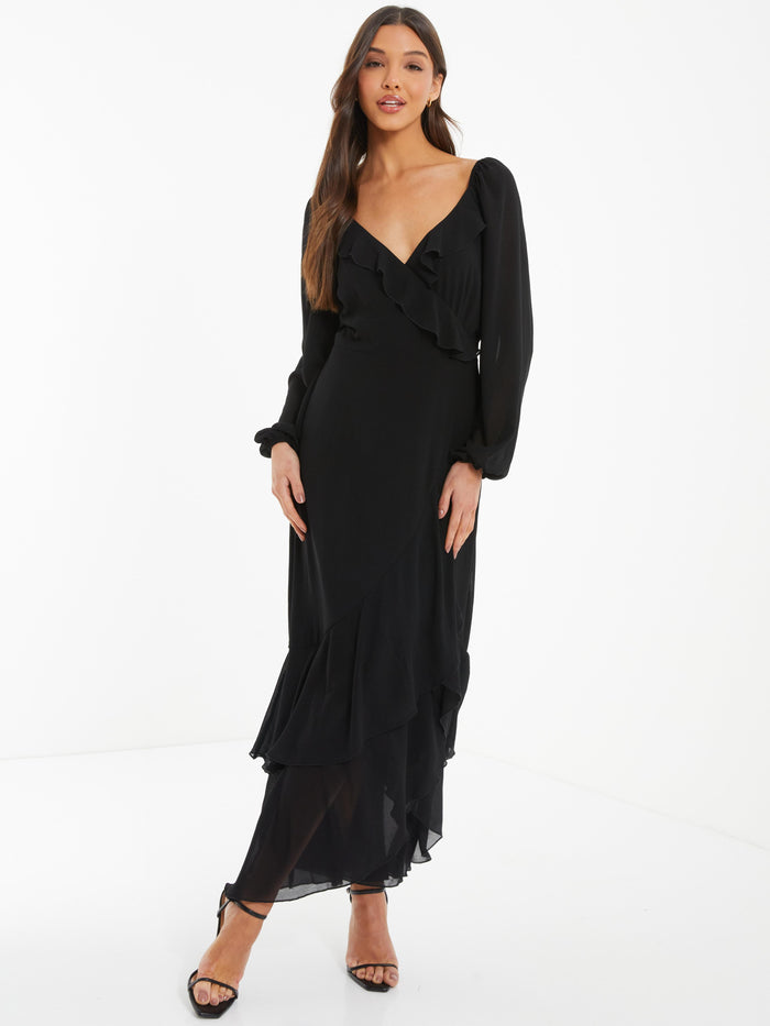 Vestido midi negro