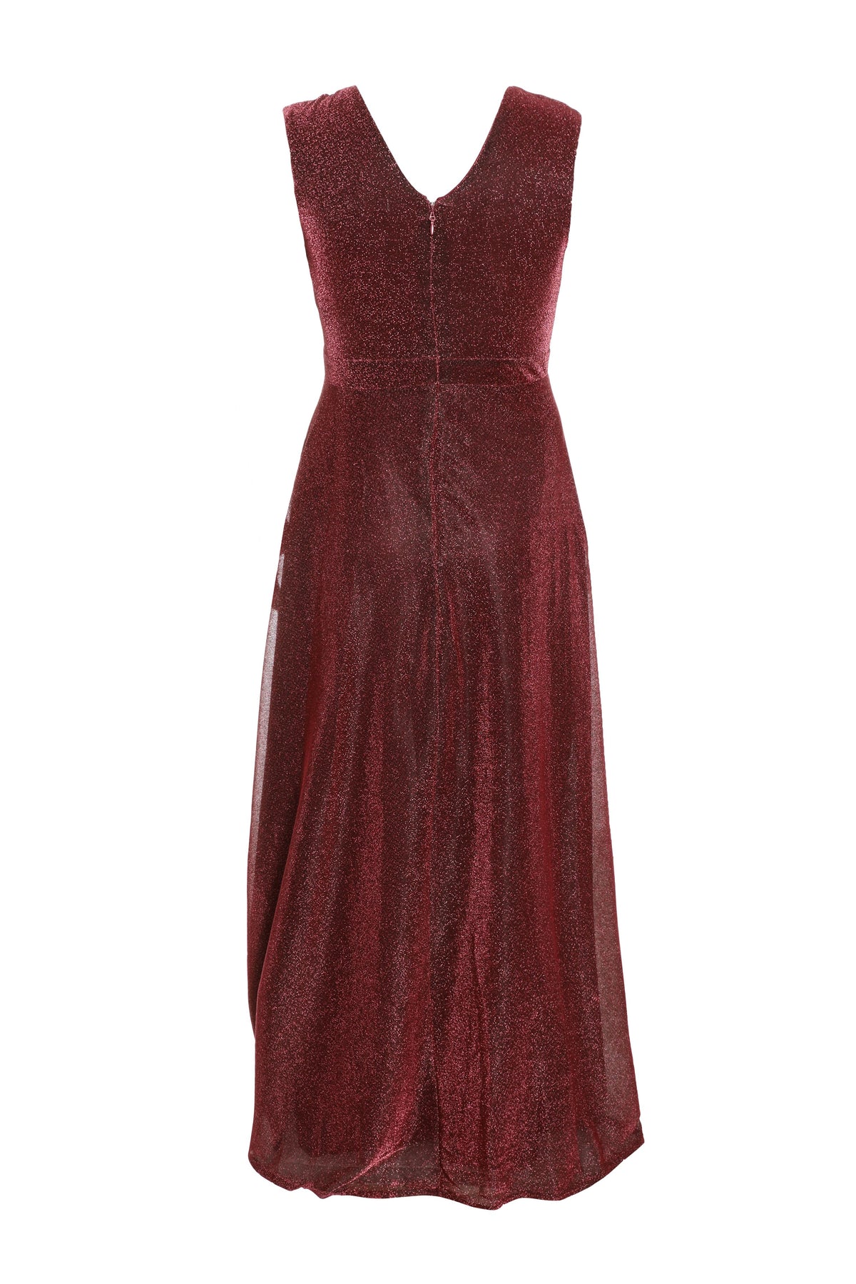 Plus Size Glitter Wrap Maxi DressBerry