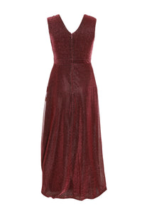 Plus Size Glitter Wrap Maxi DressBerry