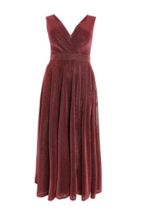 Plus Size Glitter Wrap Maxi DressBerry
