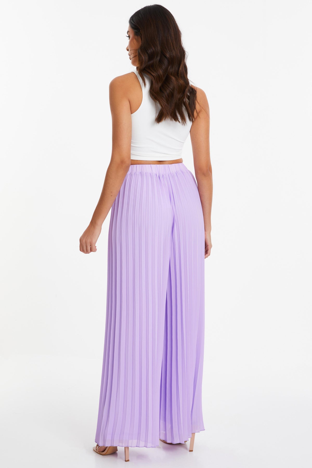 Pantalón lila plizado
