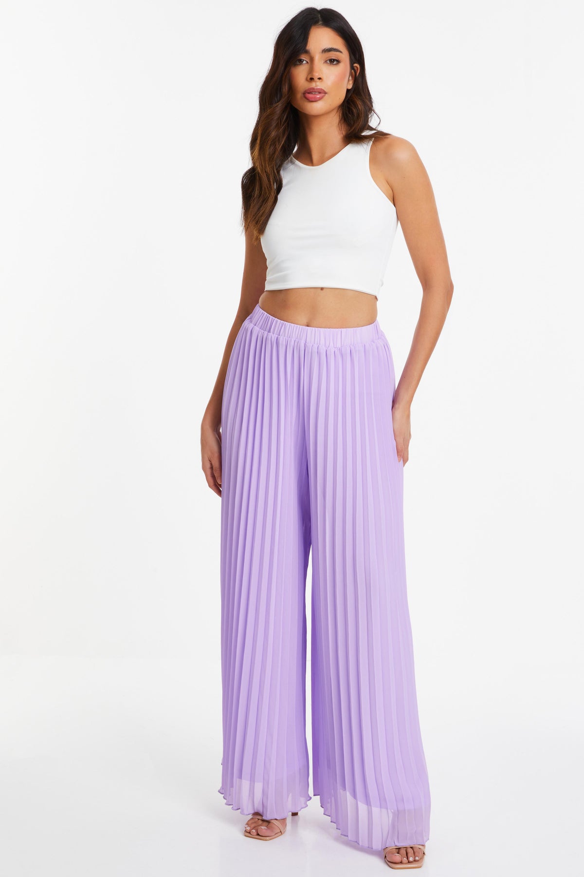 Pantalón lila plizado