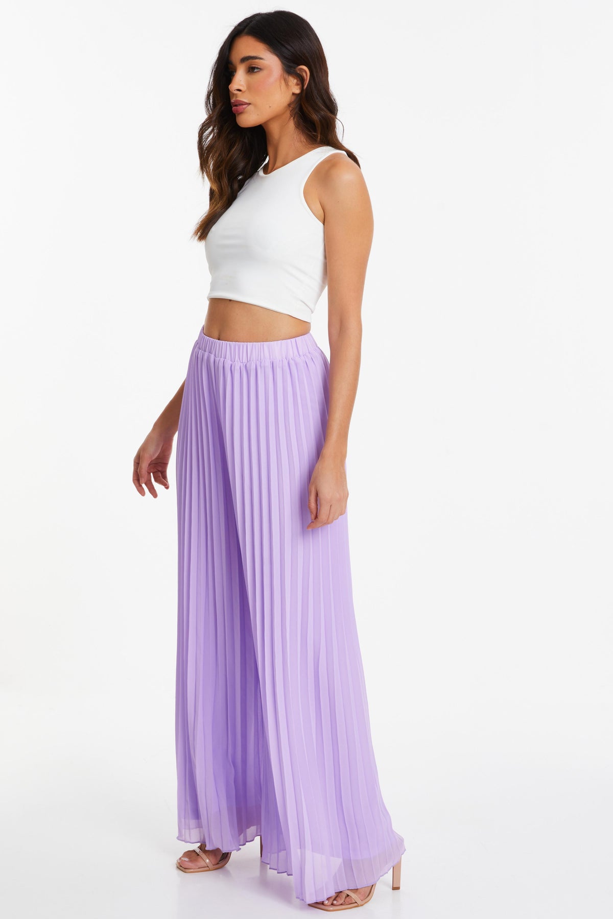 Pantalón lila plizado