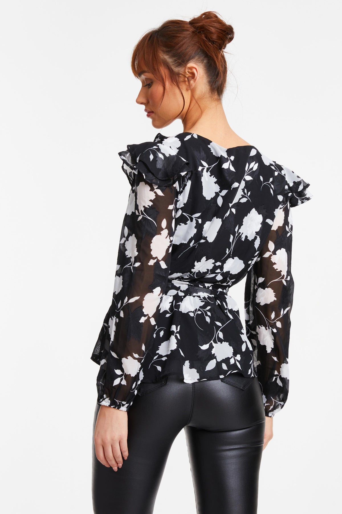 Top negro Floral