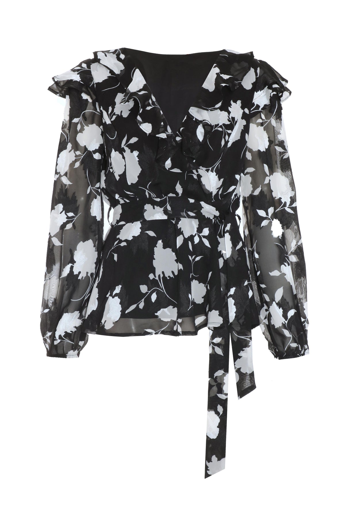 Top negro Floral