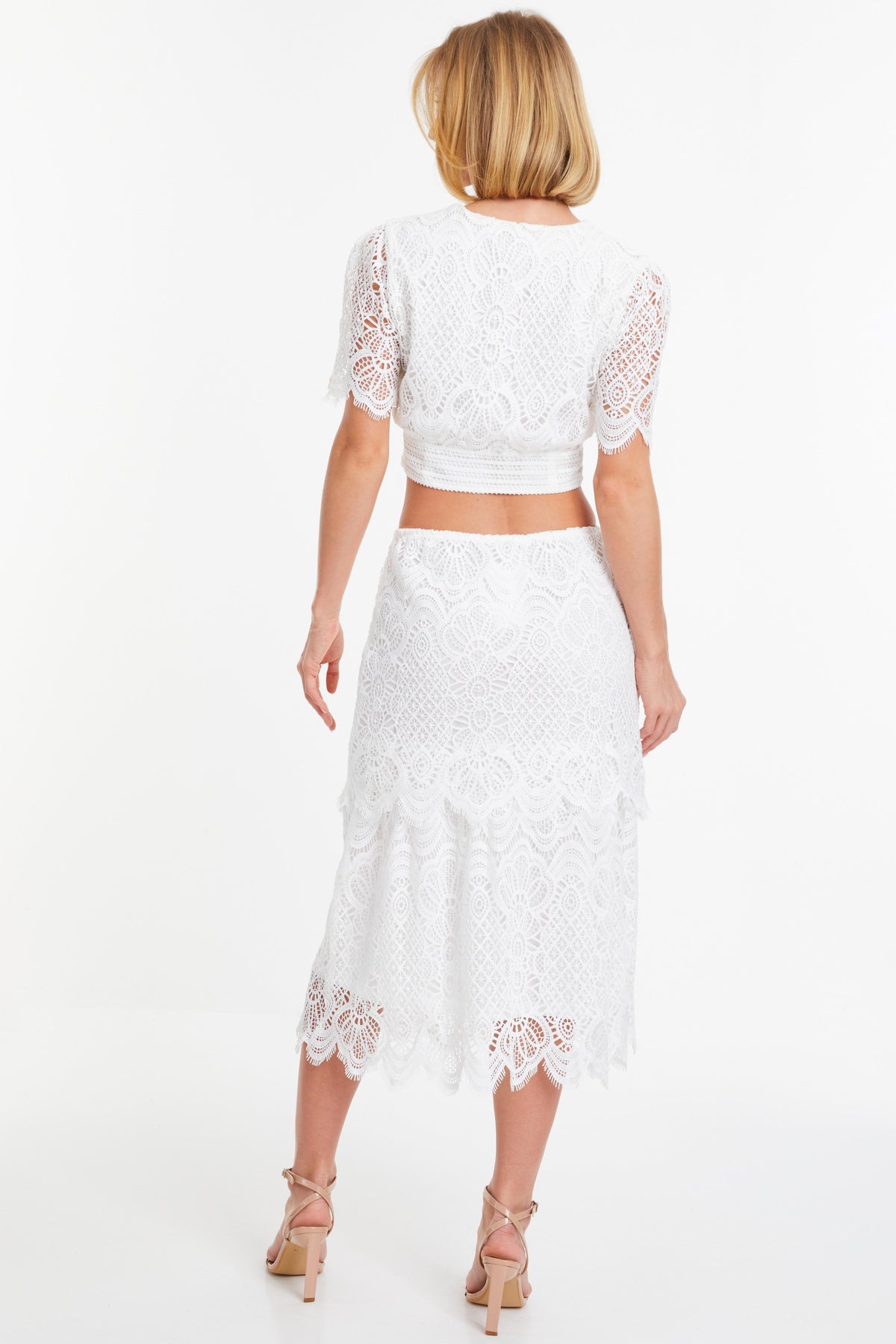 Falda estampada blanca