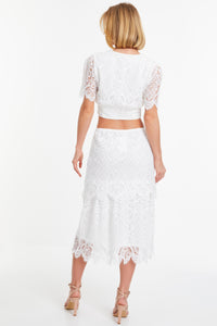 Falda estampada blanca