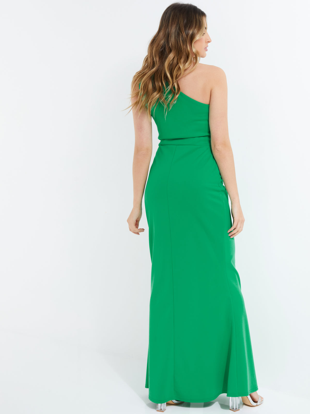 Vestido verde un Hombro
