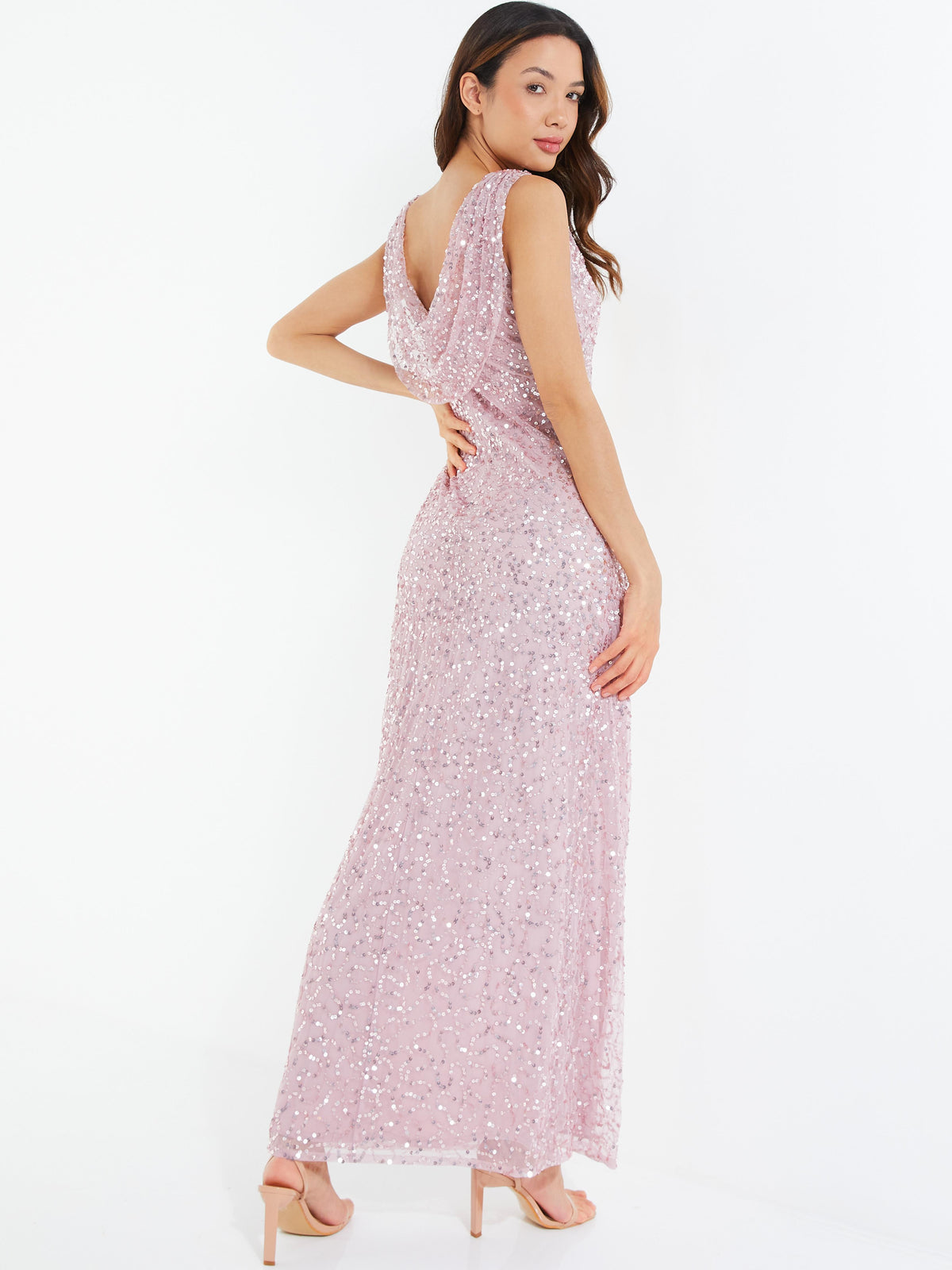 Vestido largo rosa