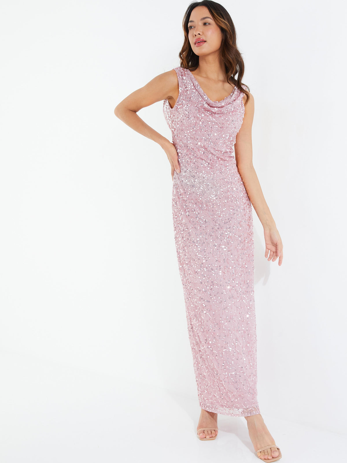 Vestido largo rosa