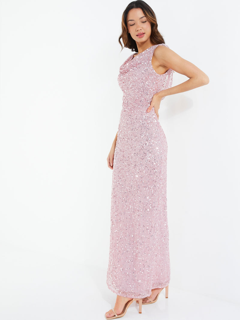 Vestido largo rosa