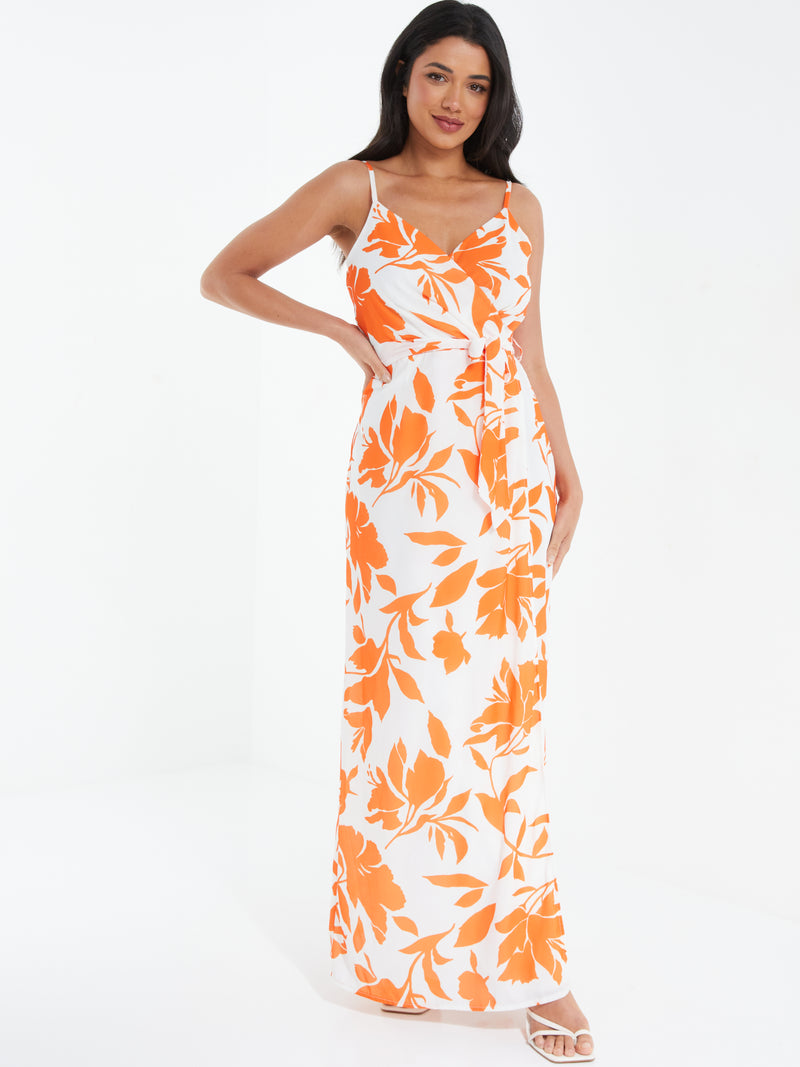 Vestido Maxi floral Naranja