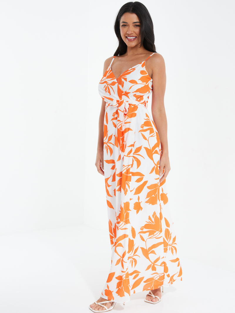 Vestido Maxi floral Naranja