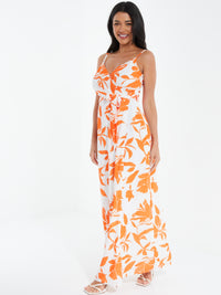 Vestido Maxi floral Naranja