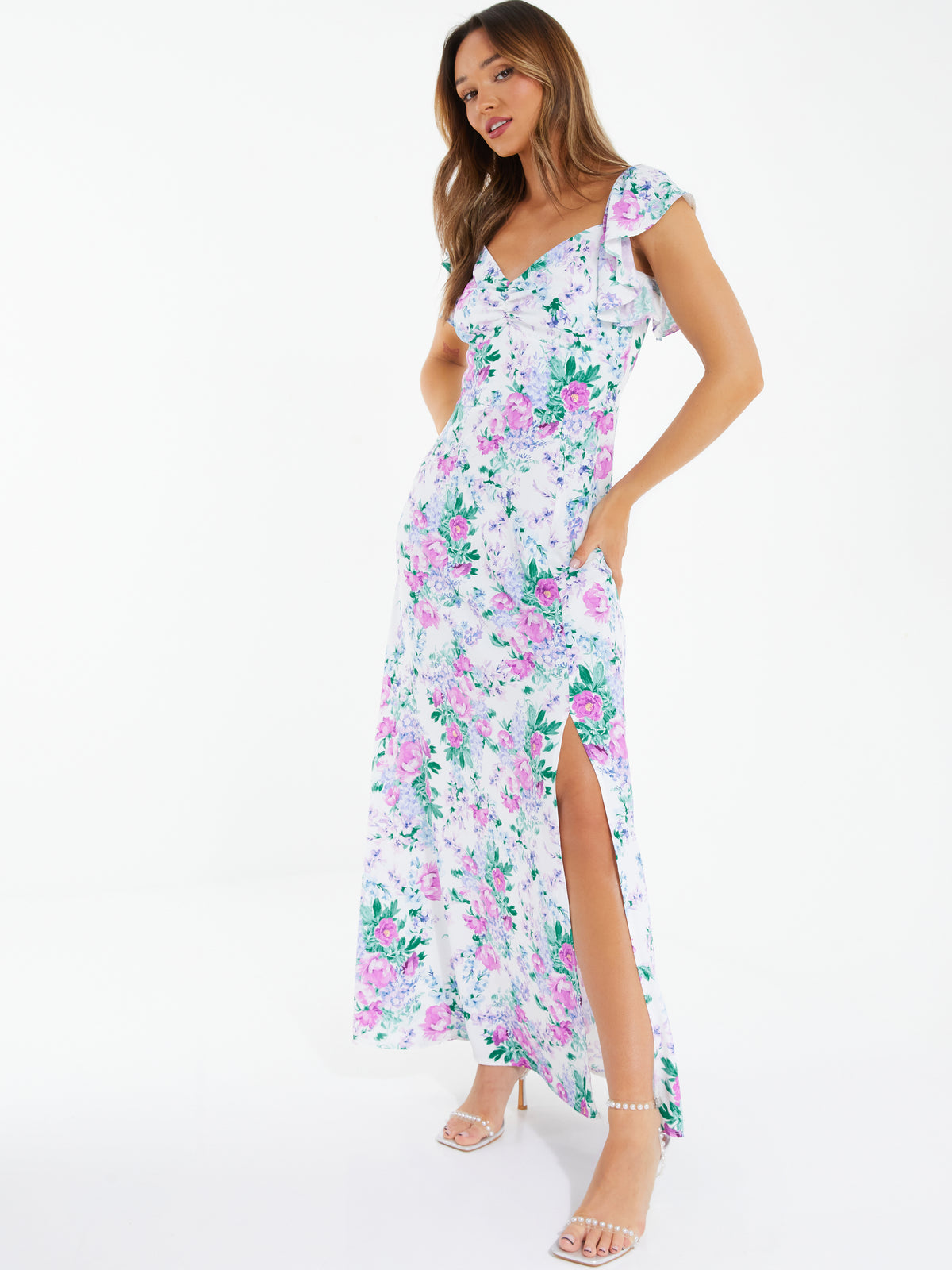 Vestido floral largo Maxi
