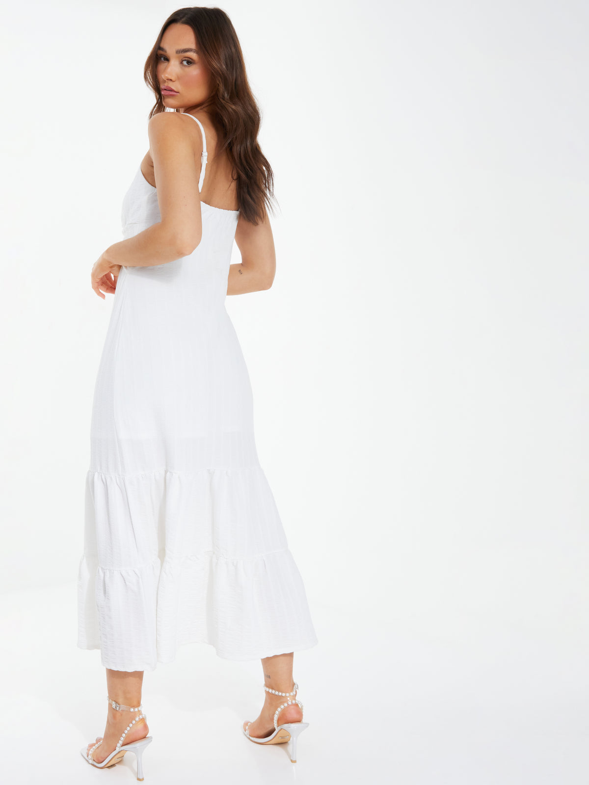 Vestido midi blanco tirantes