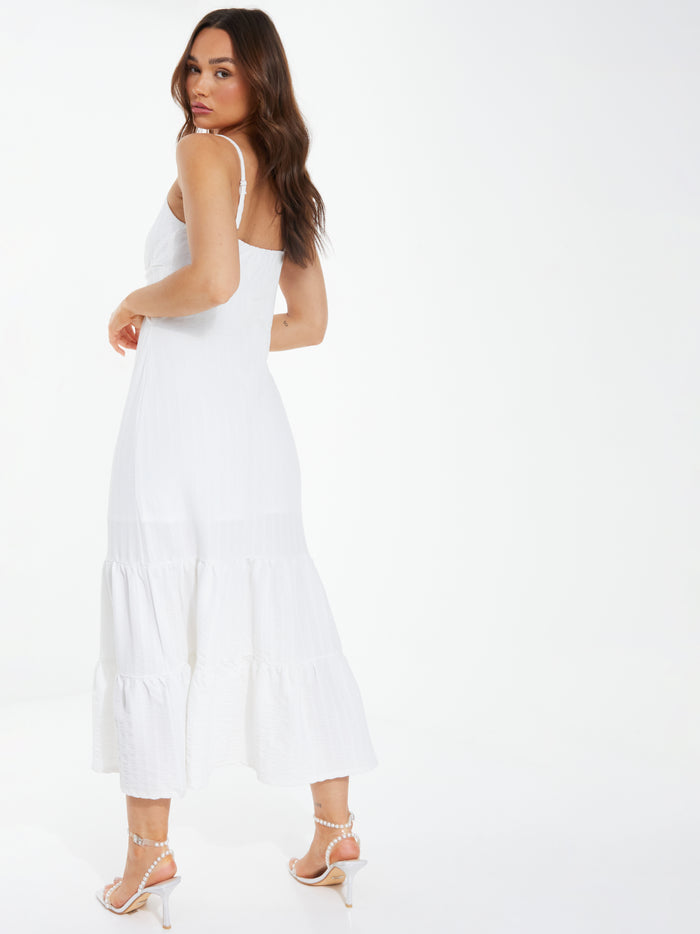 Vestido midi blanco tirantes