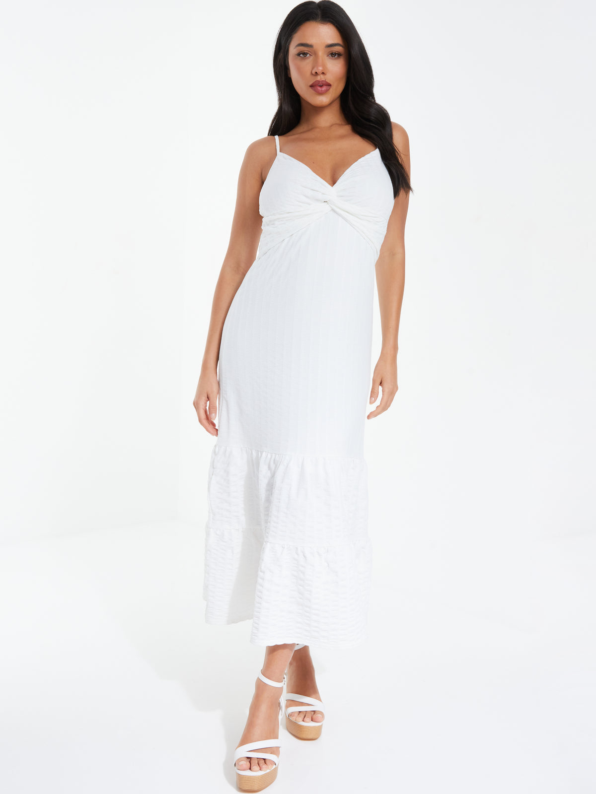 Vestido midi blanco tirantes