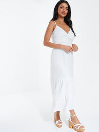 Vestido midi blanco tirantes