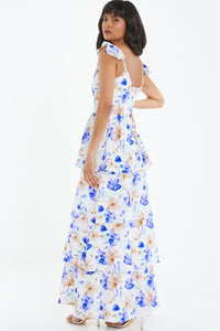 Vestido largo floral blanco