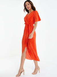 Vestido Plisado Naranja