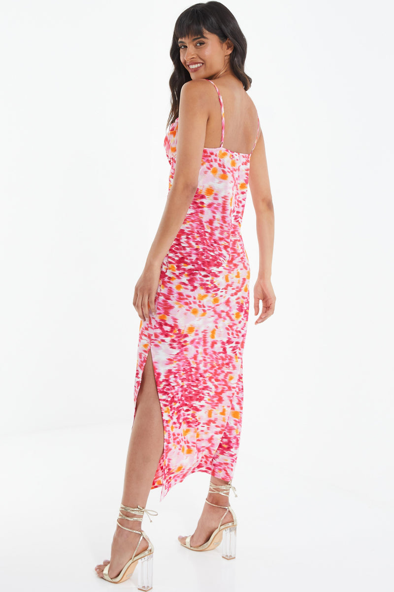 Vestido rosa medio Pliegue