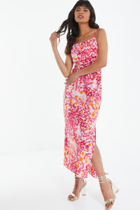 Vestido rosa medio Pliegue