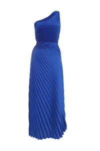 Maxi Dress Azul Plisado