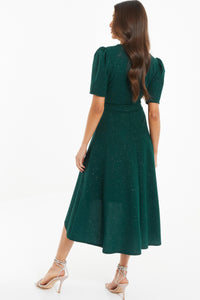 Vestido Midi Glitter Verde