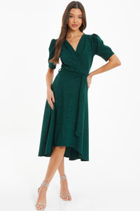 Vestido Midi Glitter Verde