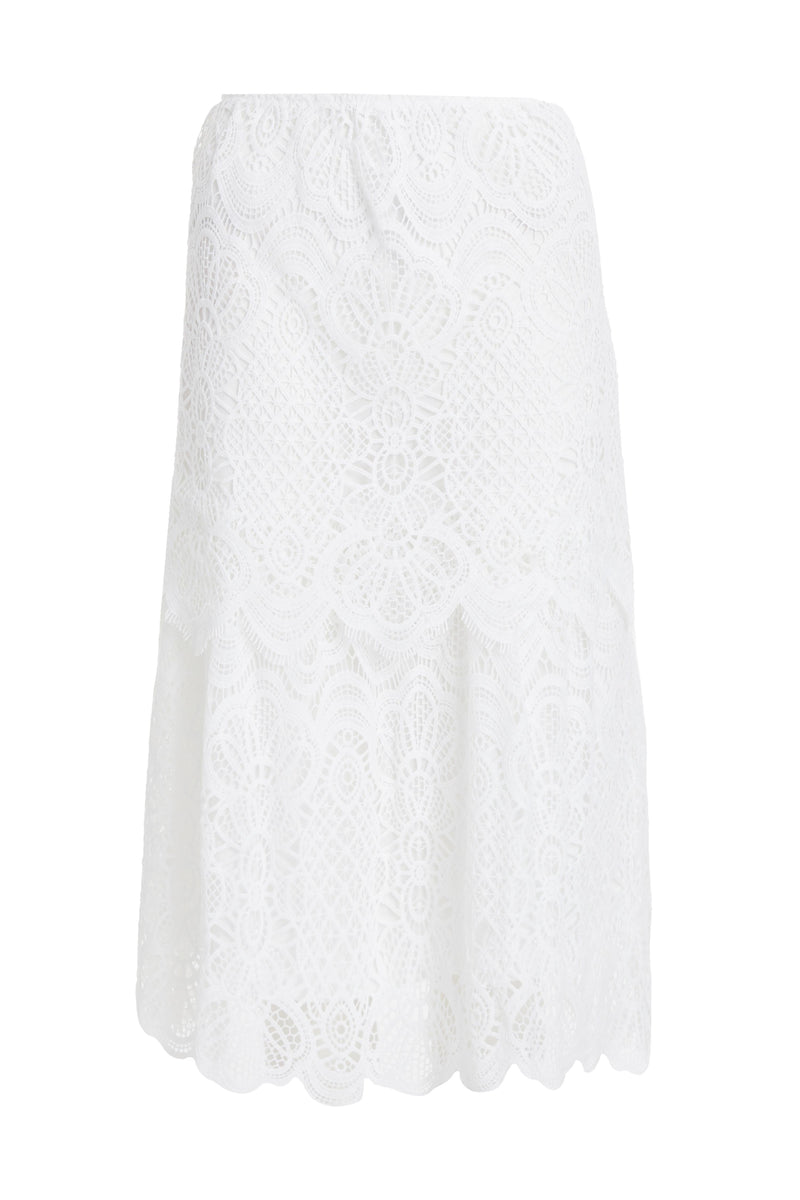 Falda estampada blanca