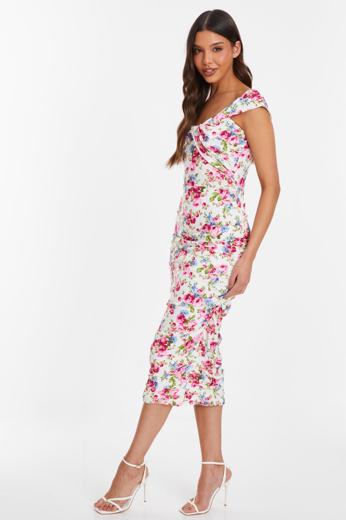 Vestido midi Crema Floral