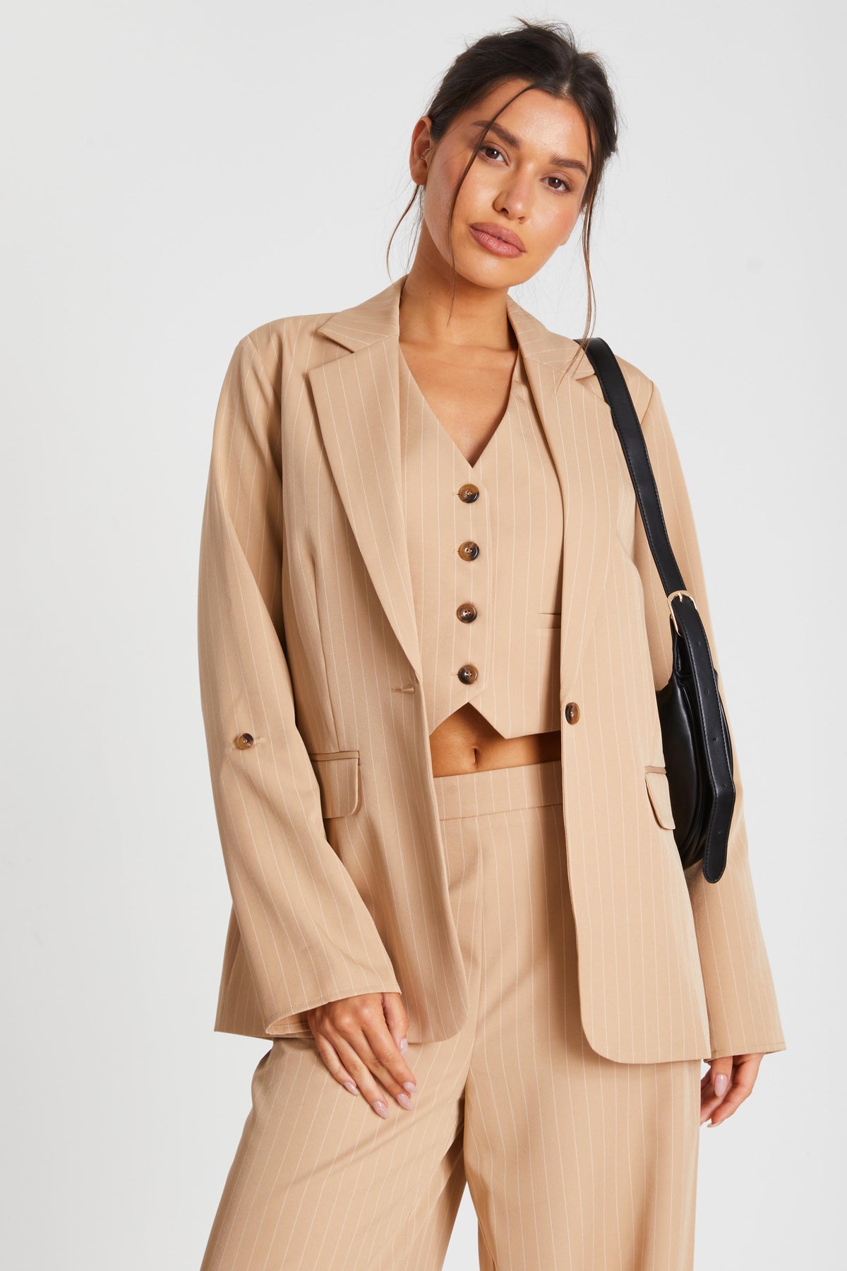 Blazer Camel de Rayas