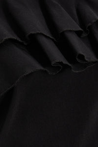 Vestido Negro Bardot Ruffle