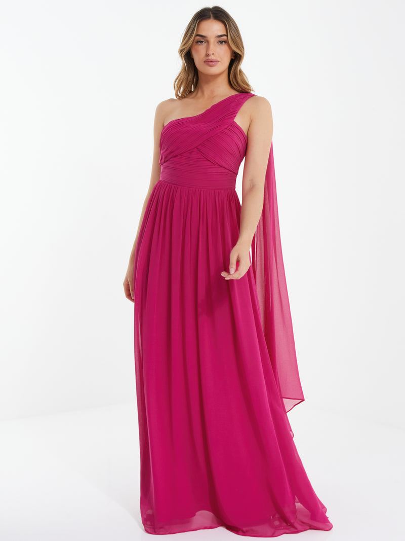 Vestido largo fucsia