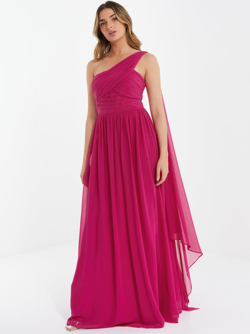 Vestido largo fucsia