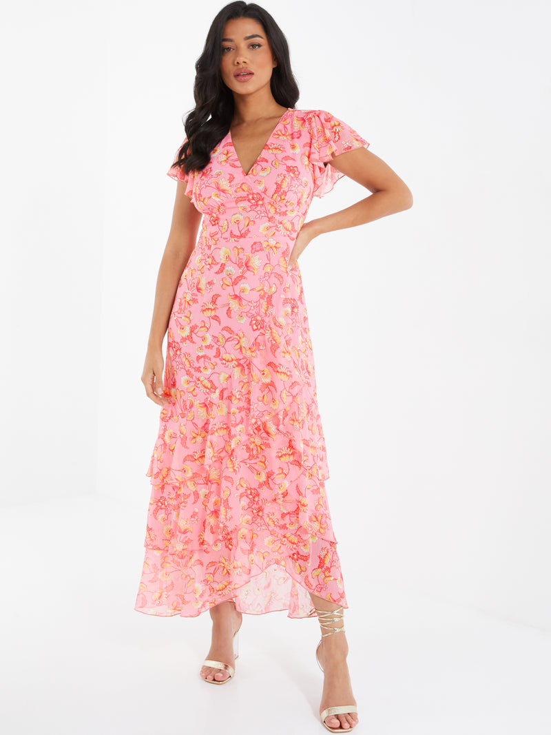 Vestido con Print rosa
